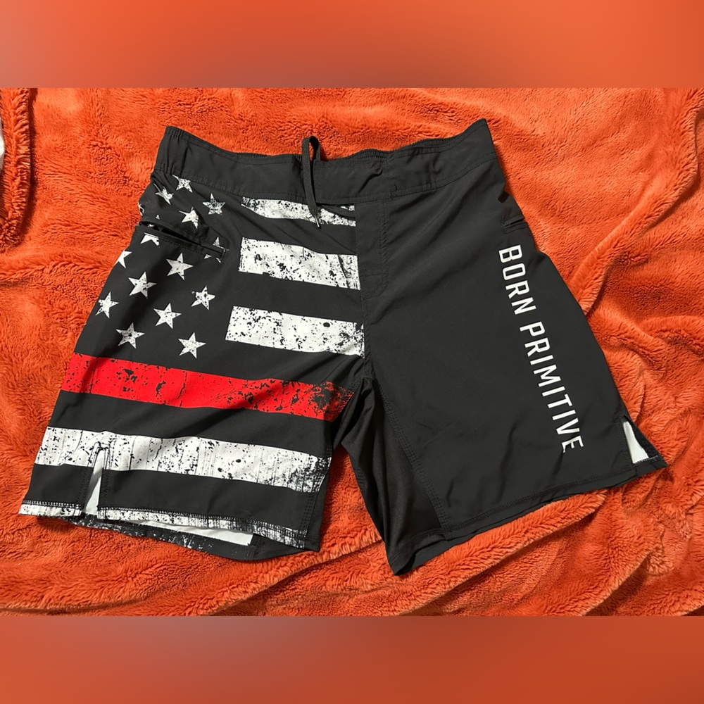 Born Primitive “thin red line” gym shorts